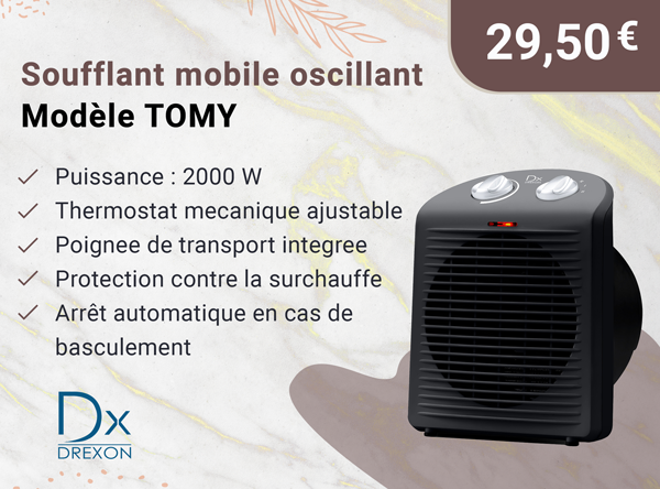 Dx 923235 - Soufflant mobile oscillant - Modèle TOMY - 2000 Watts
