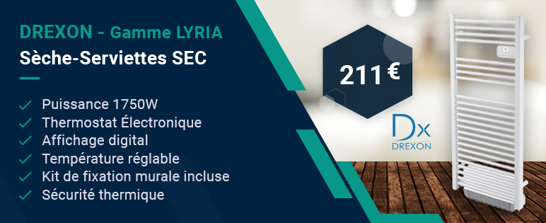 Dx 941275- Sèche -serviettes sec LYRIA S 1750 W -Technologie sans fluide avec soufflerie- Thermostat Électronique -