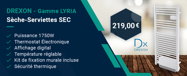 Dx 941275- Sèche -serviettes sec LYRIA S 1750 W -Technologie sans fluide avec soufflerie- Thermostat Électronique -